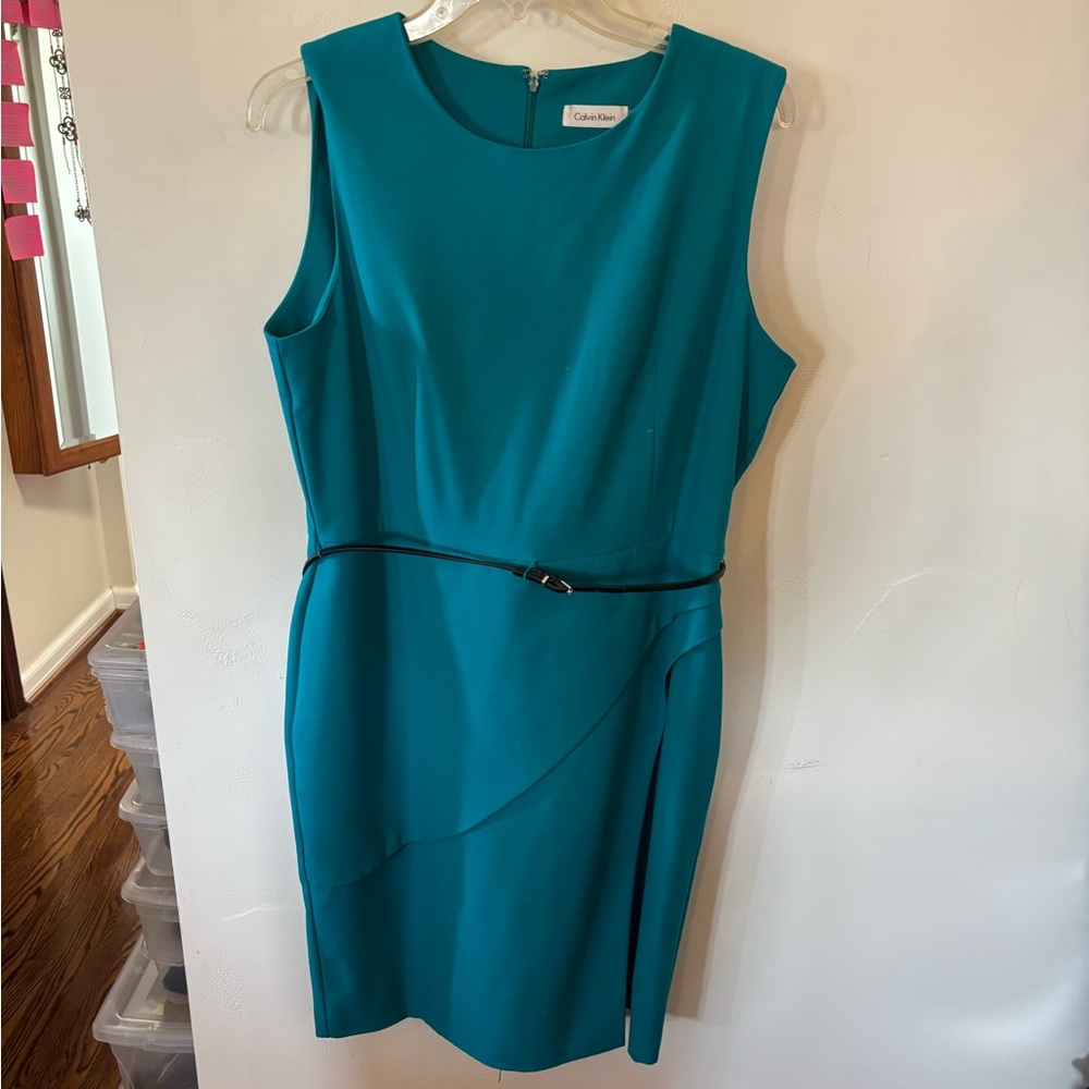 Calvin Klein Blue Sleeveless Sheath Dress